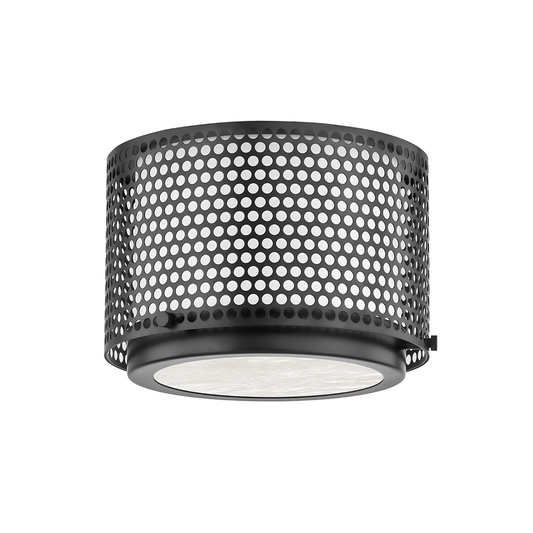 Oracle Small Flush Mount - Black Brass Finish