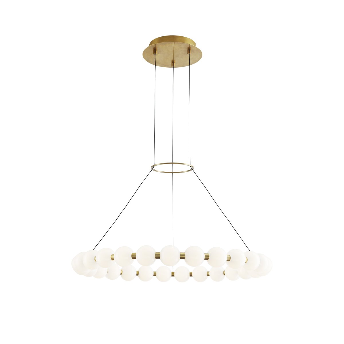 Orbet 30" Chandelier - Natural Brass Finish