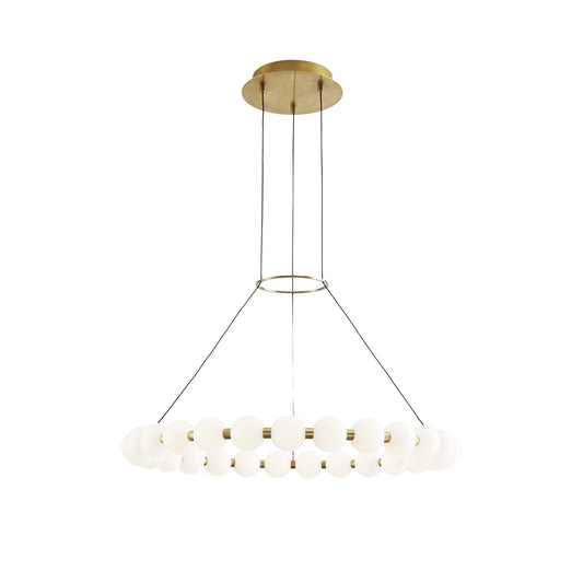 Orbet 30" Chandelier - Natural Brass Finish