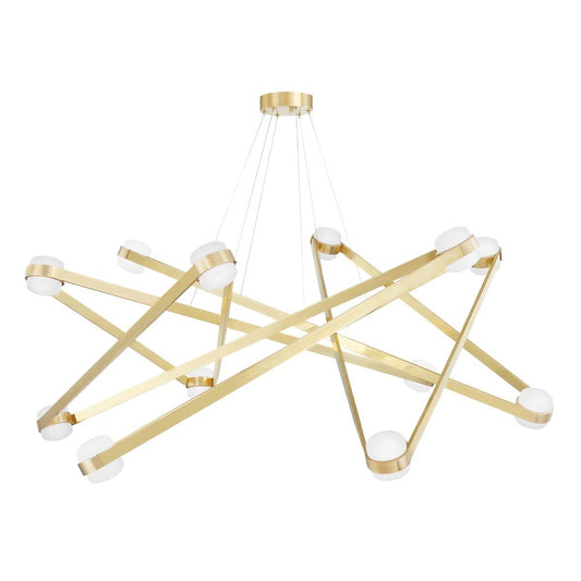 Orbit Large Chandelier - Aged Brass Finish