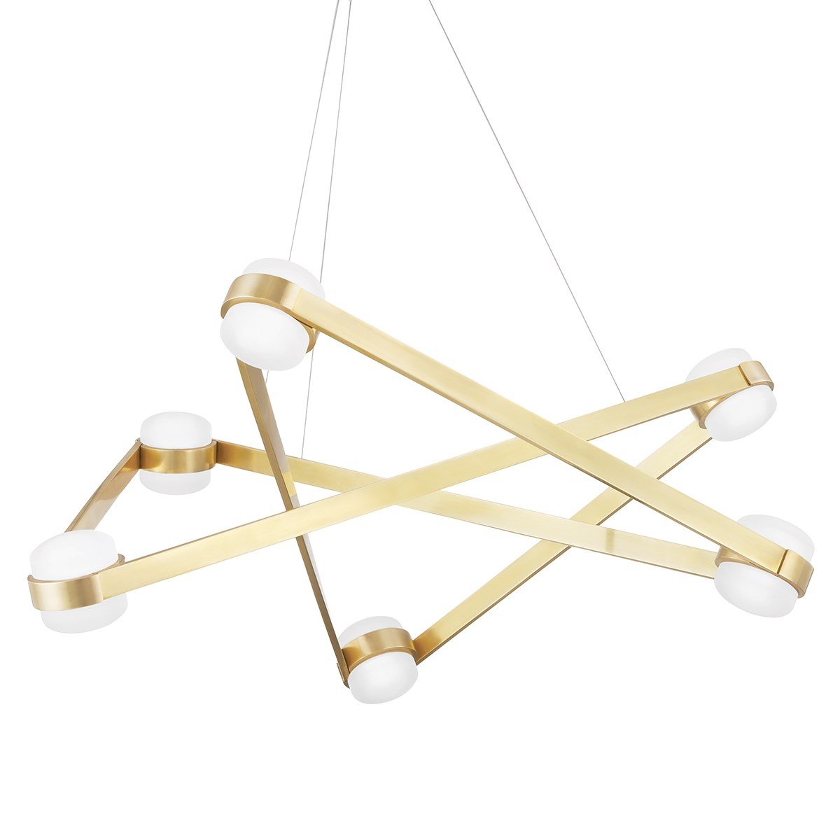 Orbit Small Chandelier - Aged Brass Finish