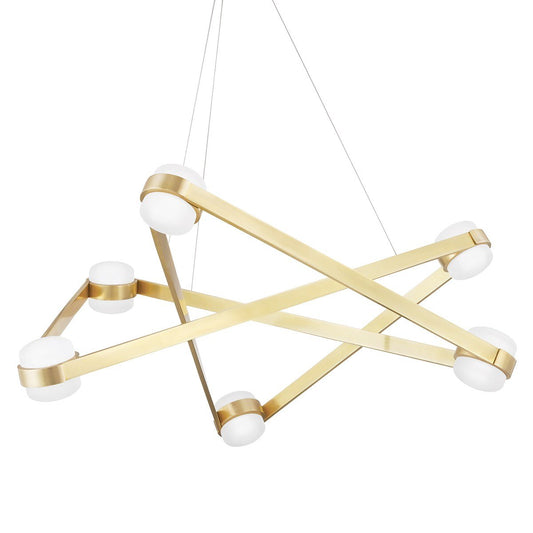 Orbit Small Chandelier - Aged Brass Finish