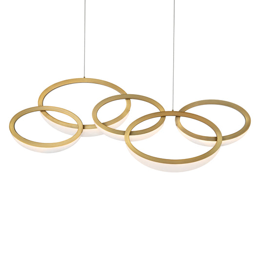 Orion Linear LED Pendant - Aged Brass Finish