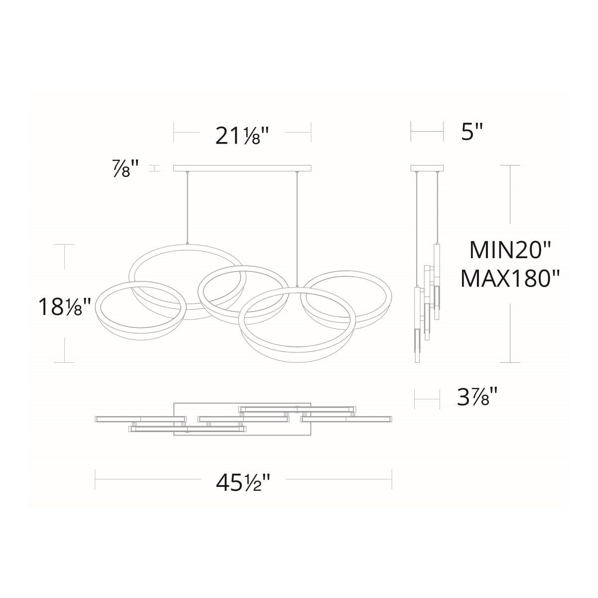 Orion Linear LED Pendant - Diagram