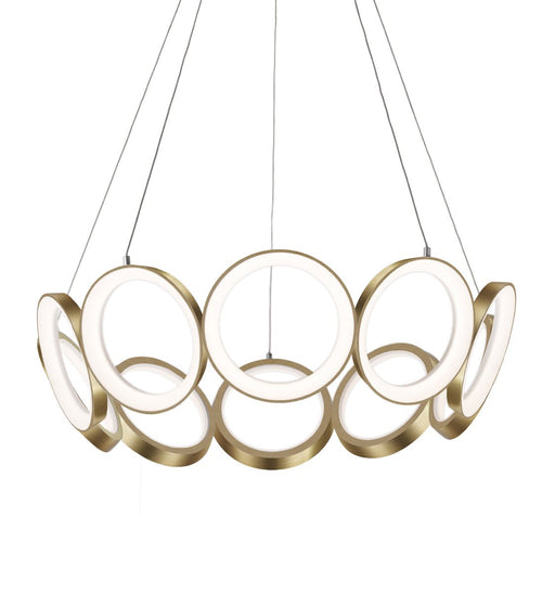 Oros Large LED Chandelier - Antique Brass Finish