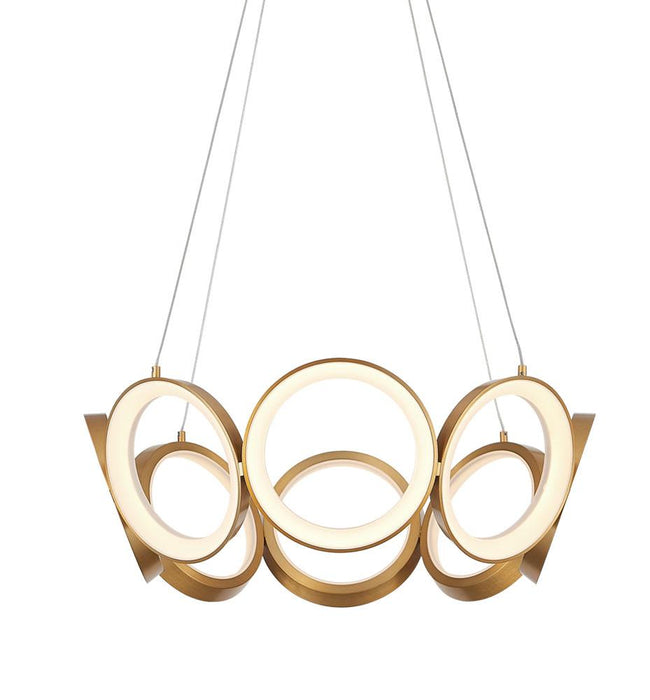 Oros Medium LED Chandelier - Antique Brass Finish