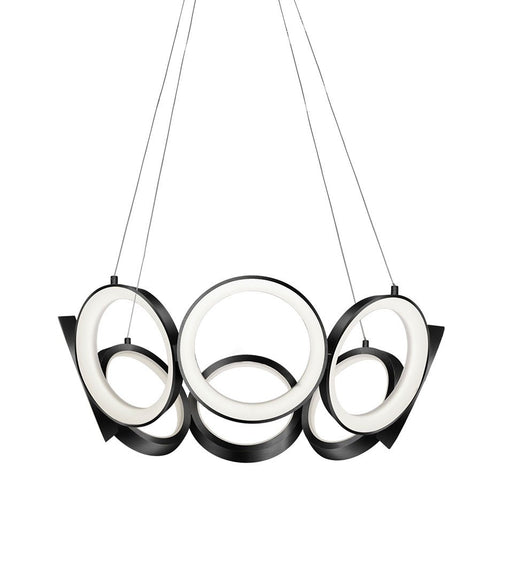 Oros Medium LED Chandelier - Black Finish