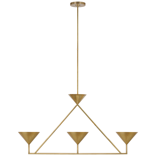 Orsay 3-Light Linear Chandelier - Hand-Rubbed Antique Brass Finish