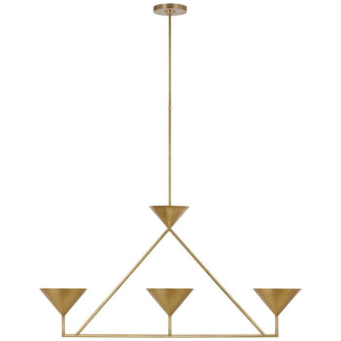 Orsay 3-Light Linear Chandelier - Hand-Rubbed Antique Brass Finish