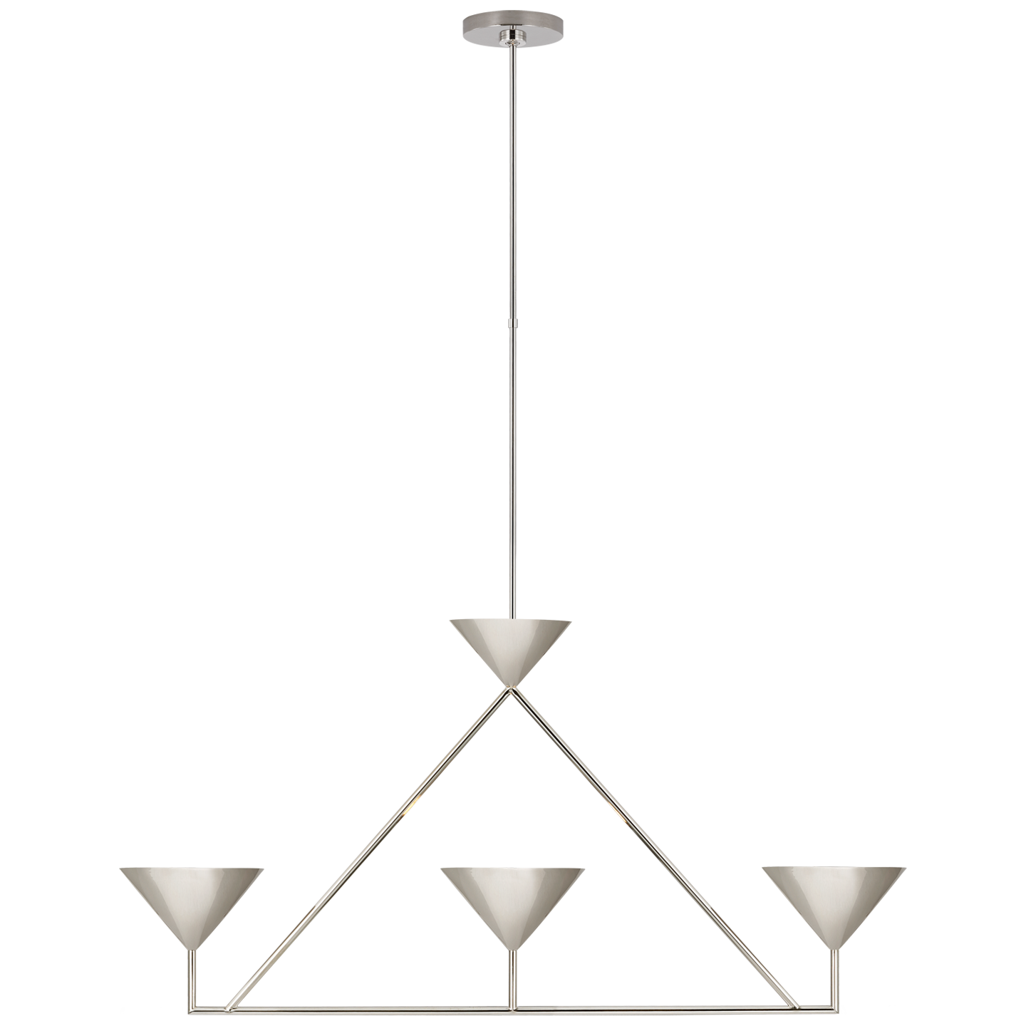 Orsay 3-Light Linear Chandelier - Polished Nickel Finish