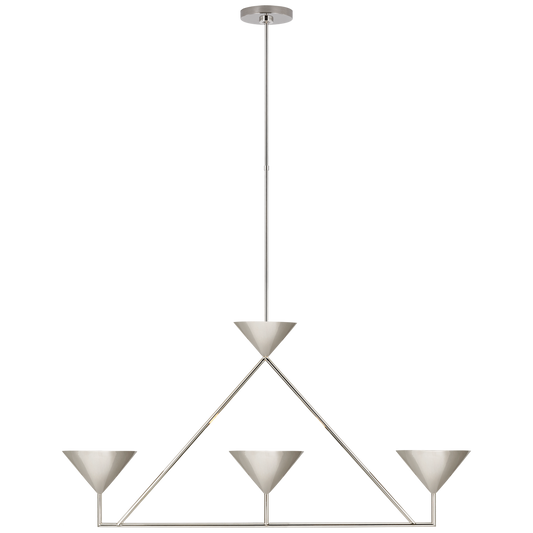 Orsay 3-Light Linear Chandelier - Polished Nickel Finish