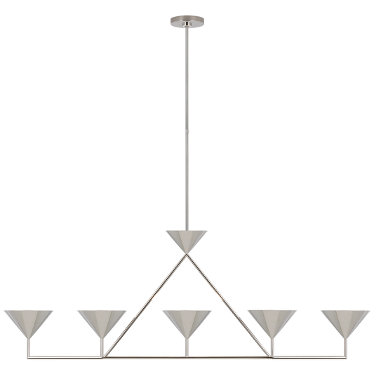 Orsay 5-Light Linear Chandelier - Polished Nickel Finish