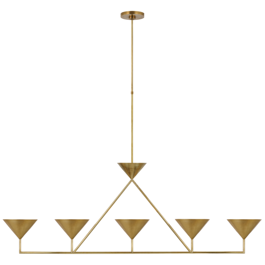 Orsay 5-Light Linear Chandelier - Hand-Rubbed Antique Brass Finish