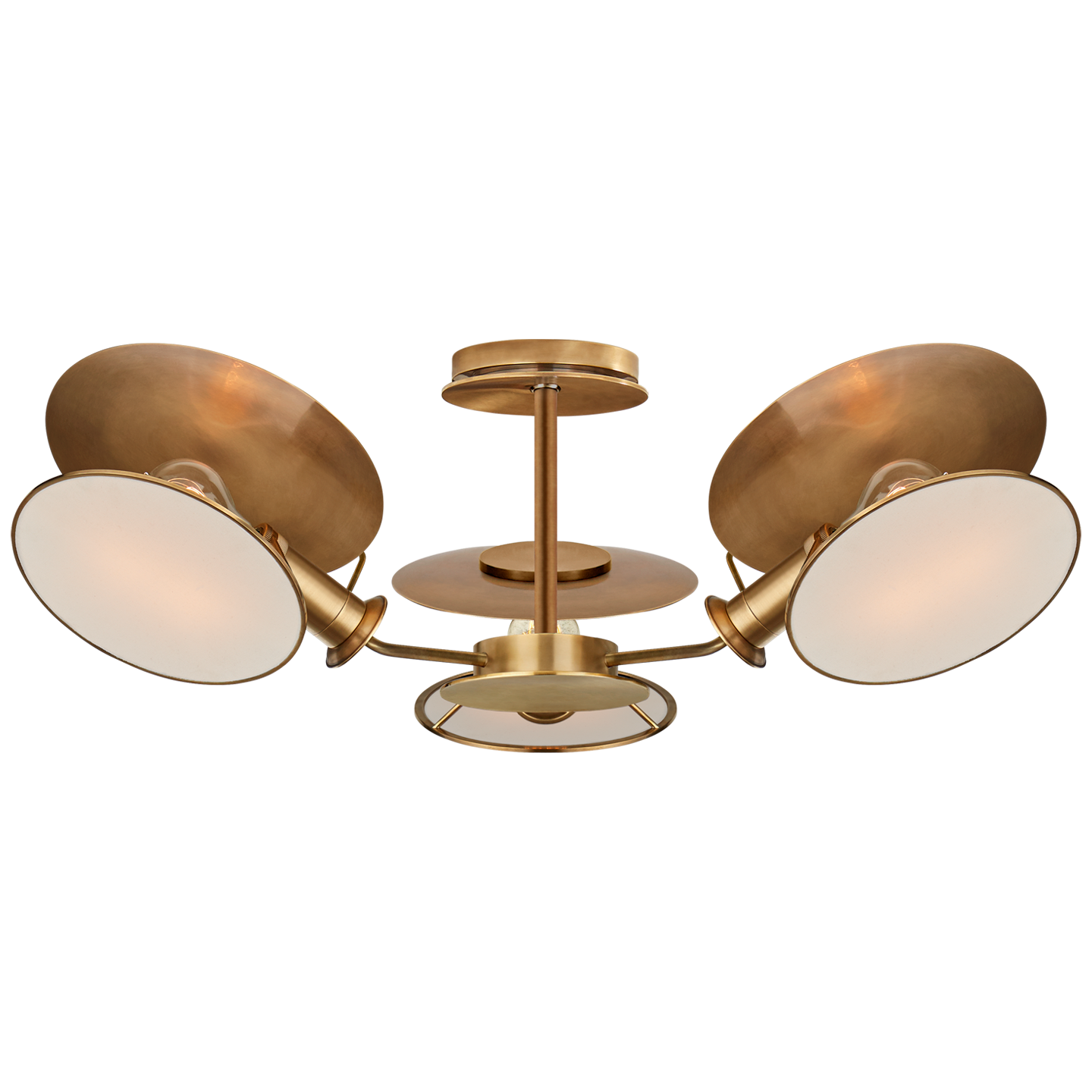 Osiris Medium Reflector Semi-Flush Mount - Antique Brass