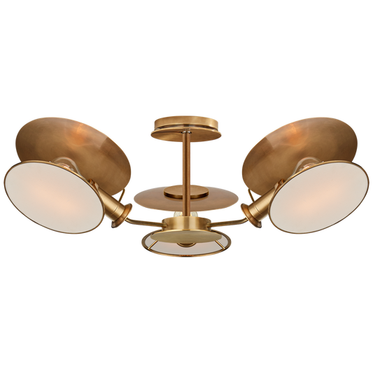 Osiris Medium Reflector Semi-Flush Mount - Antique Brass