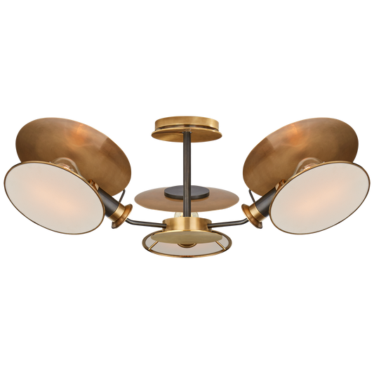 Osiris Medium Reflector Semi-Flush Mount - Bronze/Antique Brass