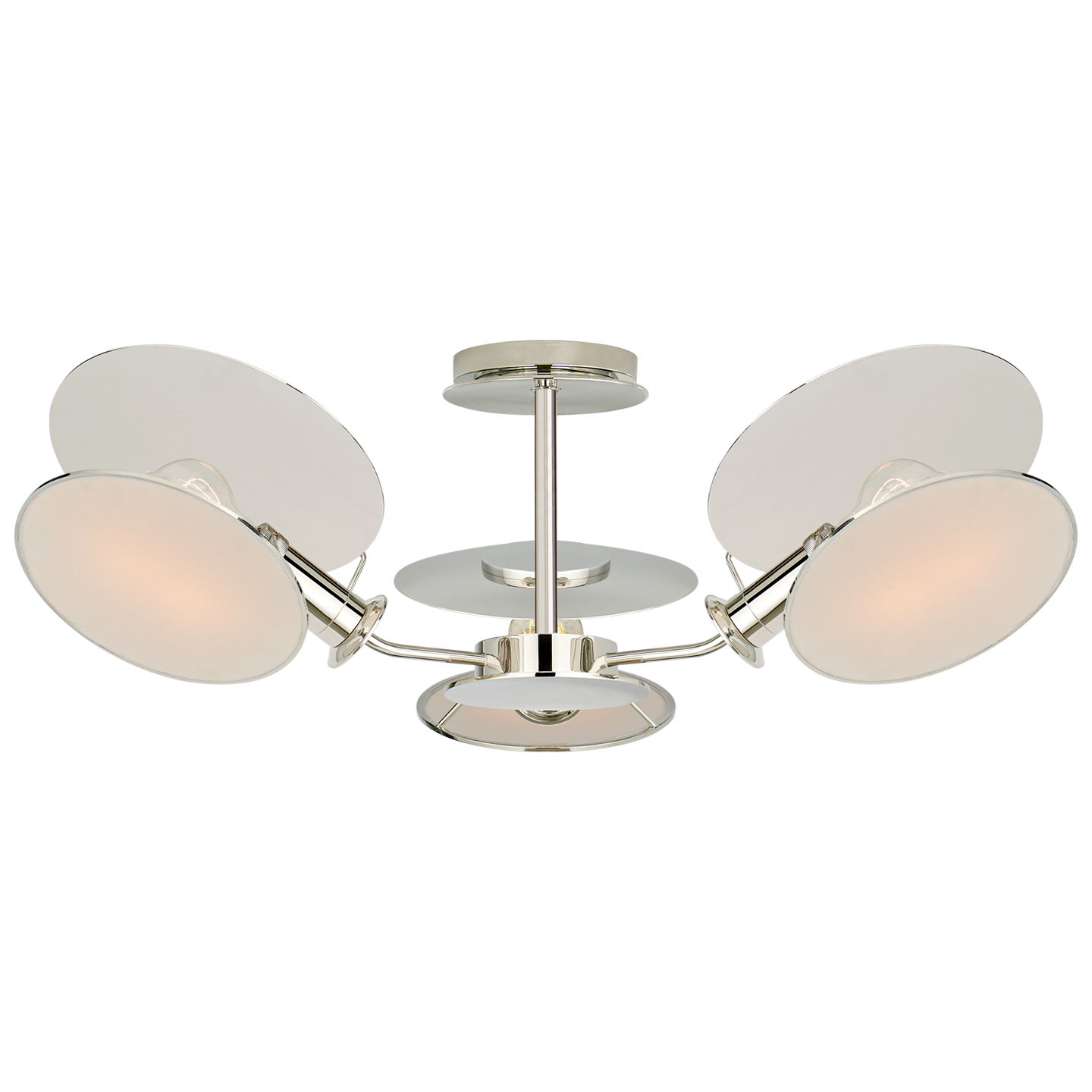 Osiris Medium Reflector Semi-Flush Mount - Polished Nickel