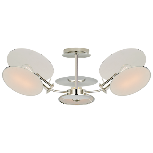 Osiris Medium Reflector Semi-Flush Mount - Polished Nickel