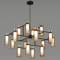 Load image into Gallery viewer, Osman 37" Chandelier - Matte Black/Brushed Brass Finish
