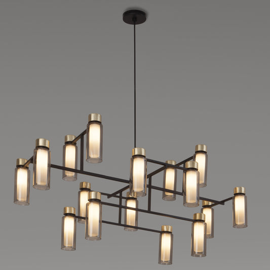 Osman 51" Chandelier - Matte Black/Brushed Brass Finish