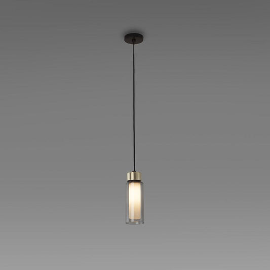 Osman Pendant - Matte Black/Brushed Brass Finish