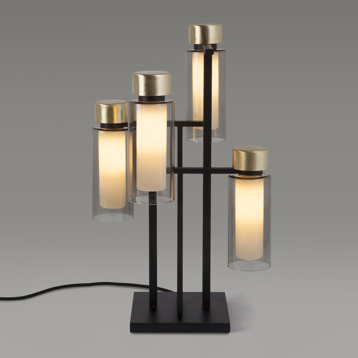 Osman 4-Light Table Lamp - Matte Black/Brushed Brass Finish