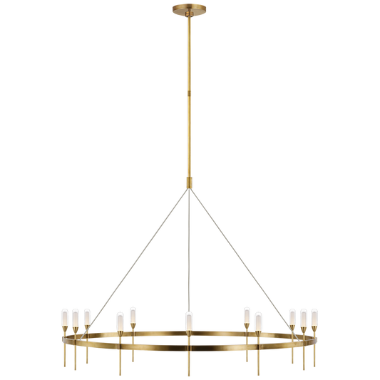 Overture Grande Ring Chandelier - Natural Brass Finish