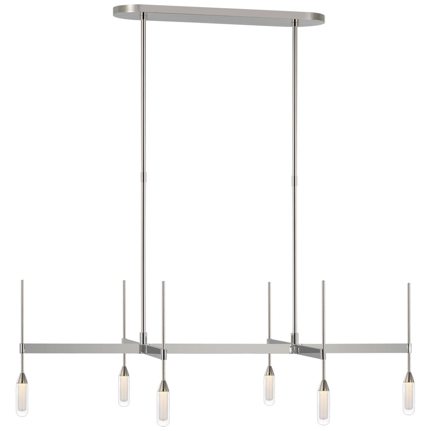 Overture Medium Downlight Linear Chandelier - Polished Nickel Finish