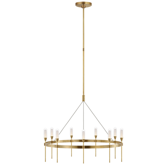 Overture Medium Ring Chandelier - Natural Brass Finish