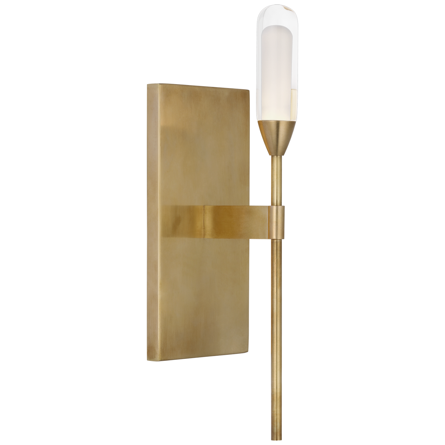 Overture Medium Sconce - Natural Brass Finish