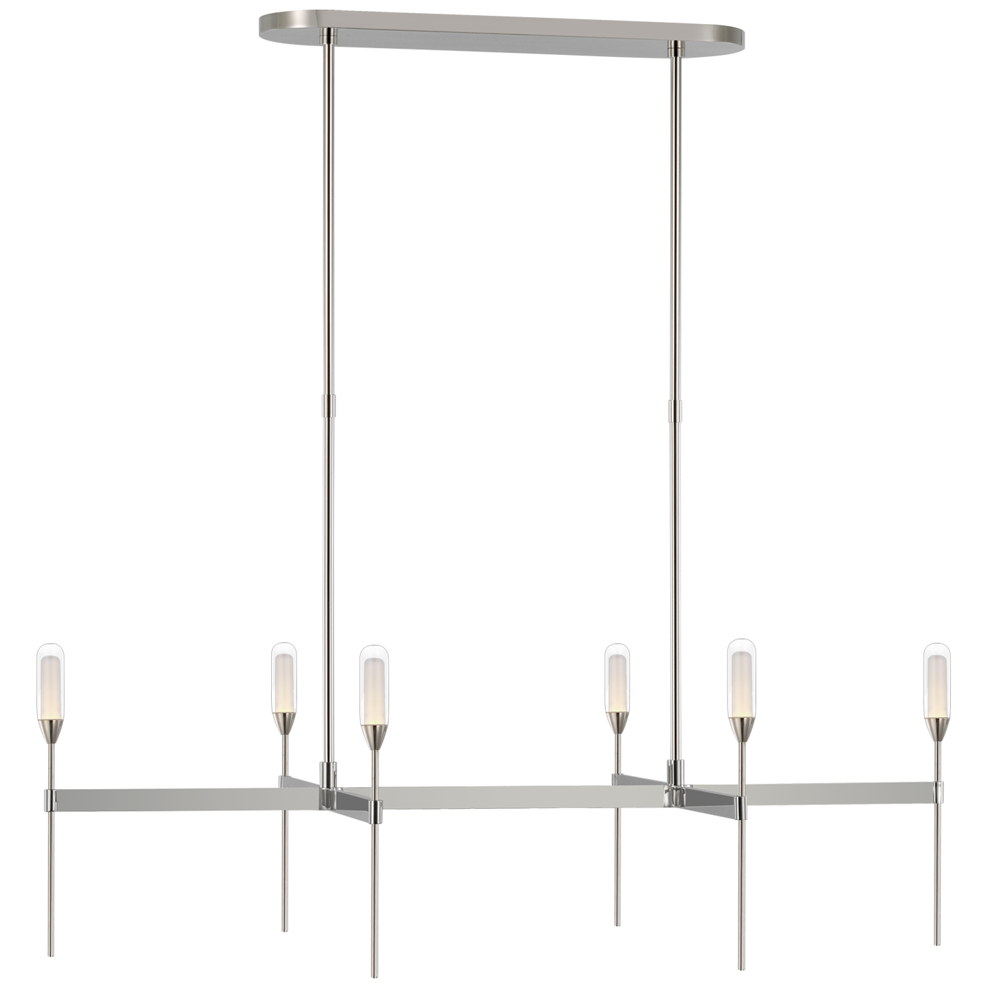 Overture Medium Uplight Linear Chandelier - Polished Nickel Finish