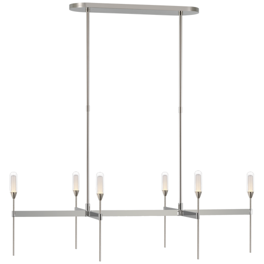 Overture Medium Uplight Linear Chandelier - Polished Nickel Finish