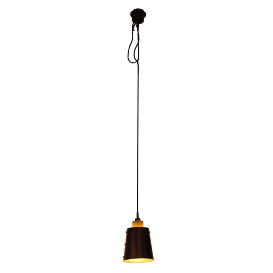 Shade Pendant - Black/Brass