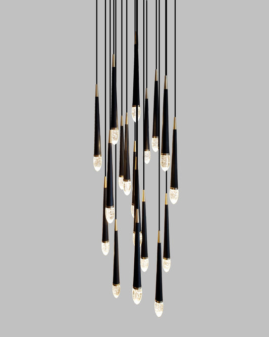 18-Light Chandelier - Black/Soft Brass