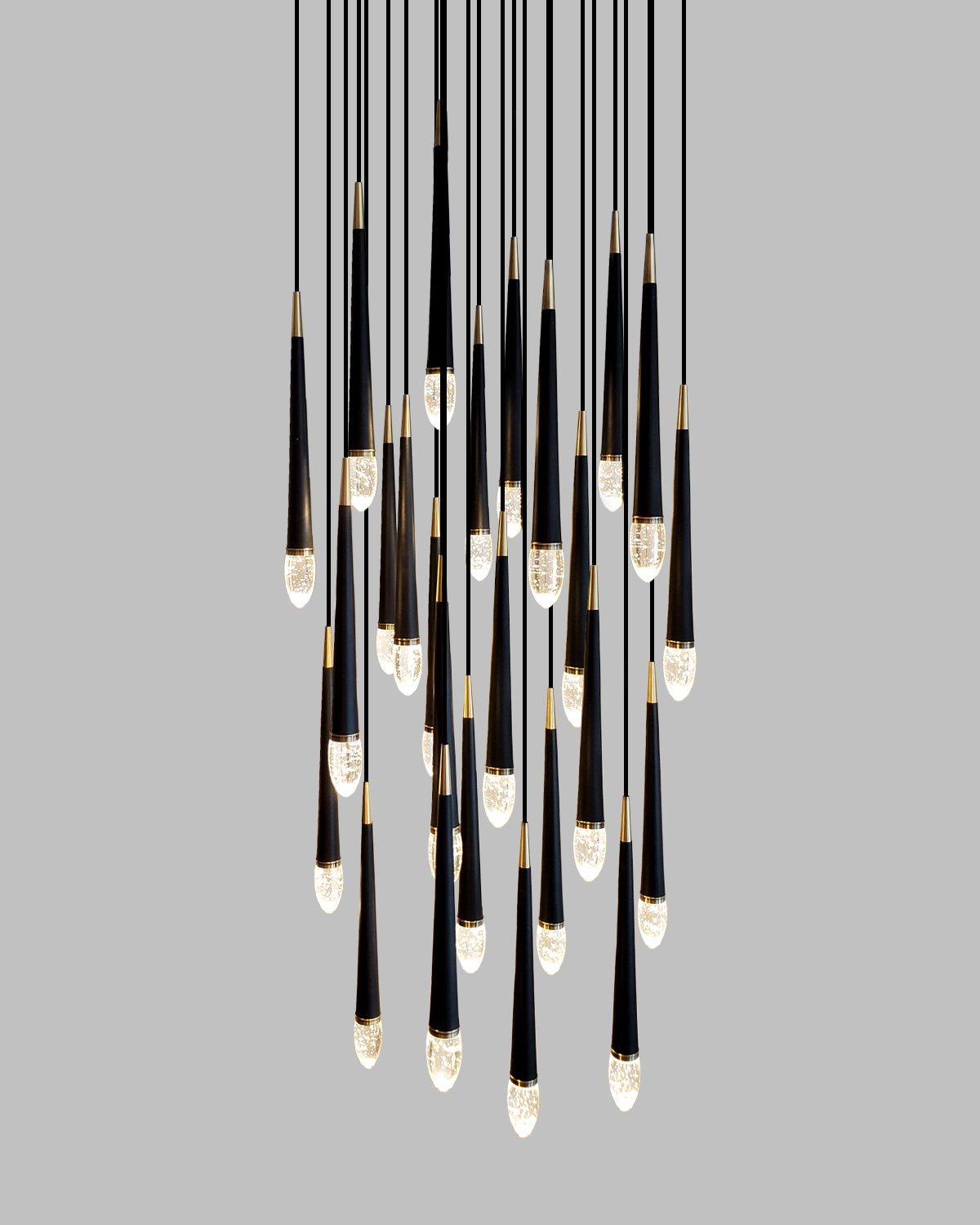 25-Light Chandelier - Black/Soft Brass