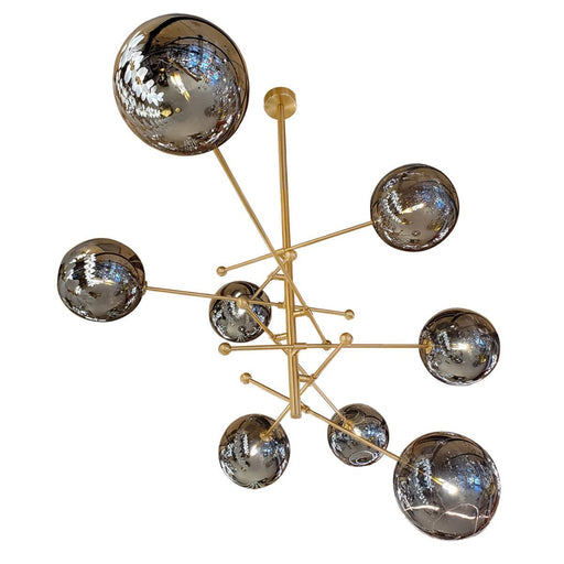 8-Light Chandelier - Gold Finish Smoked Glass