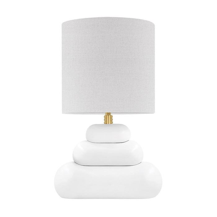 Palisade Table Lamp - White/Aged Brass Finish