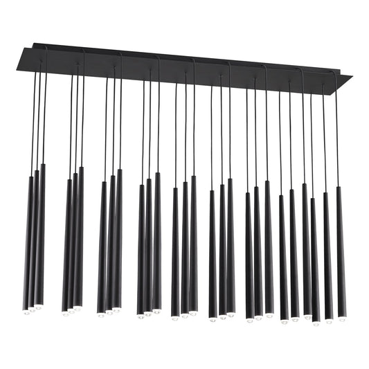 Pylon 27-Light Linear Chandelier - Nightshade Black Finish