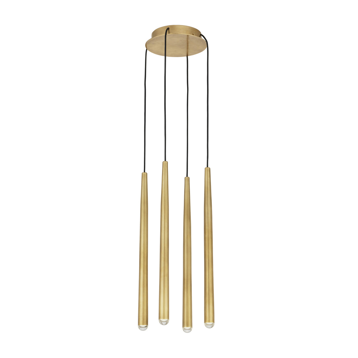 Pylon 4-Light Chandelier - Natural Brass Finish