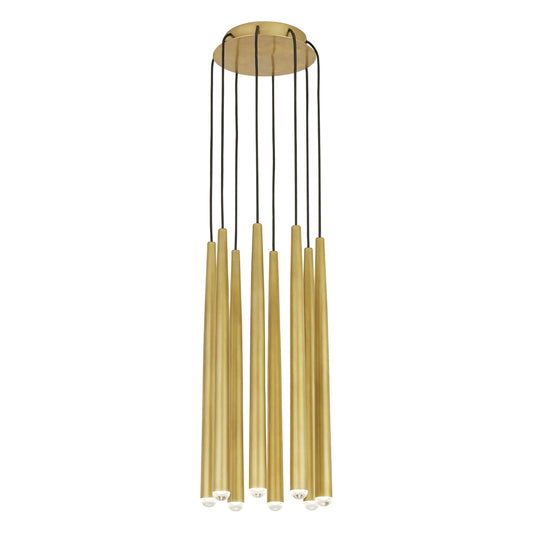 Pylon 8-Light Chandelier - Natural Brass Finish