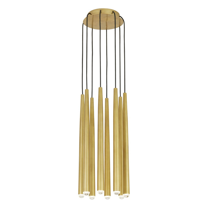 Pylon 8-Light Chandelier - Natural Brass Finish