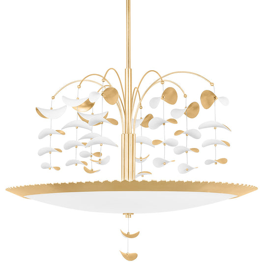 Paavo Large Chandelier - Gold Leaf/Soft White Finish