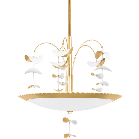 Paavo Small Chandelier - Gold Leaf/Soft White Finish