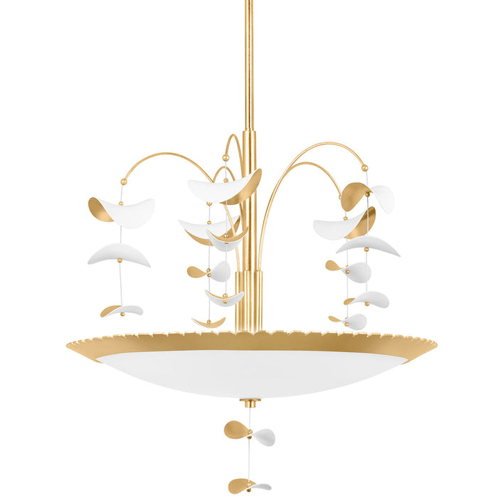 Paavo Small Chandelier - Gold Leaf/Soft White Finish