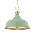 Load image into Gallery viewer, Painted No. 1 Pendant - Leaf Green Combo/Aged Brass Finish
