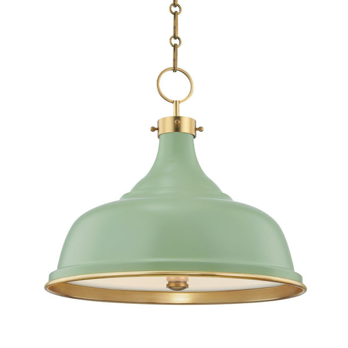 Painted No. 1 Pendant - Leaf Green Combo/Aged Brass Finish