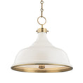 Load image into Gallery viewer, Painted No. 1 Pendant - Off White/Aged Brass Finish
