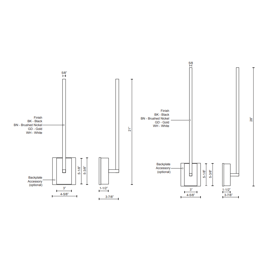 Pandora LED Bathroom Wall Sconce - Diagram