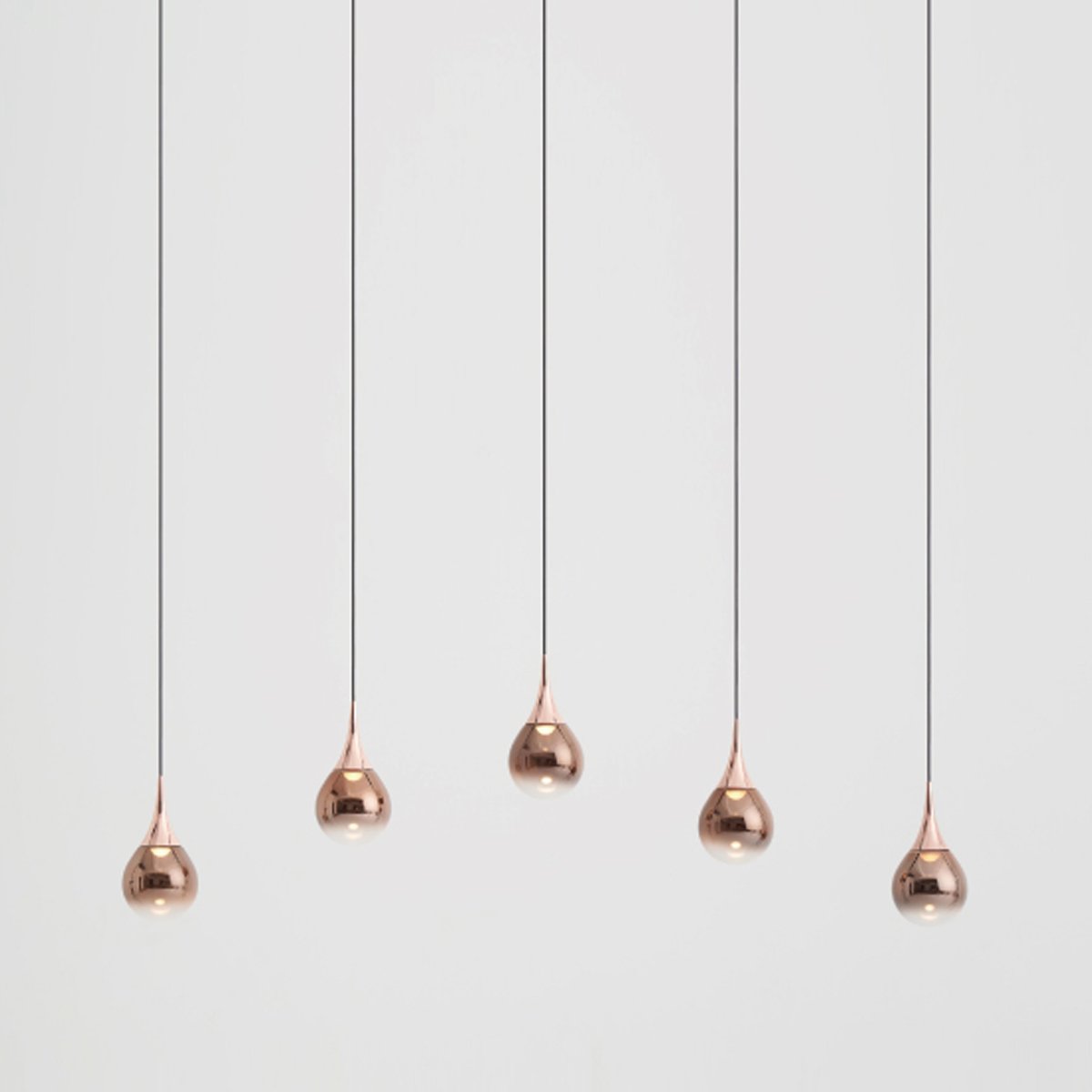 Paopao L5 LED Linear Multi Light Pendant - Copper Finish