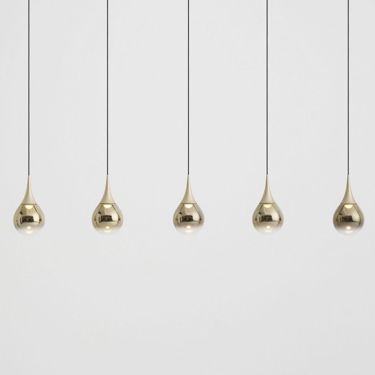 Paopao L5 LED Linear Multi Light Pendant - Champagne Gold Finish